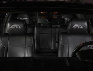 Ford Raptor Front Seat Covers - PRP Seats - Black with Silver Stitch - `12-`14